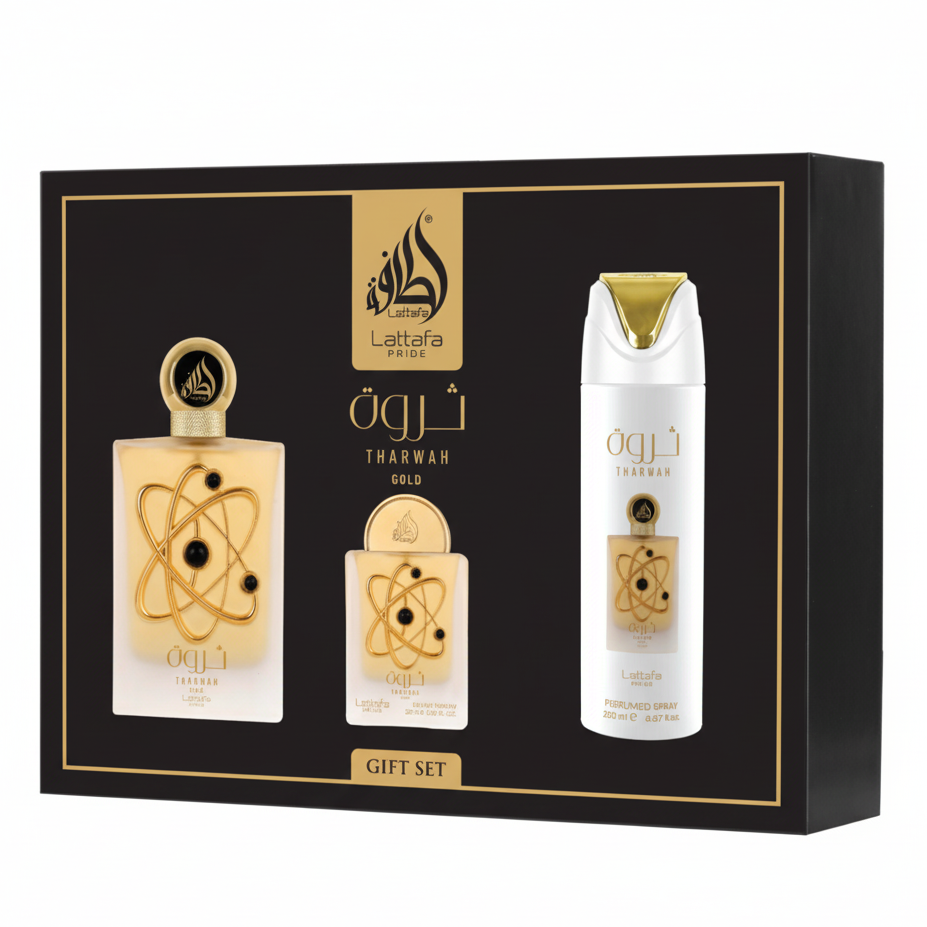 Lattafa Tharwah Gold giftset 3pcs | Women